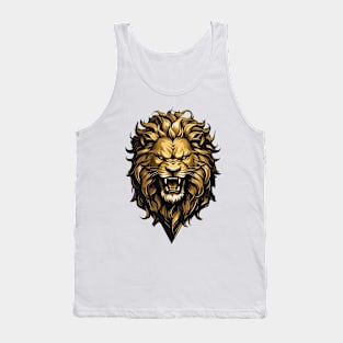 Fierce Roaring Lion Beast Design Tank Top